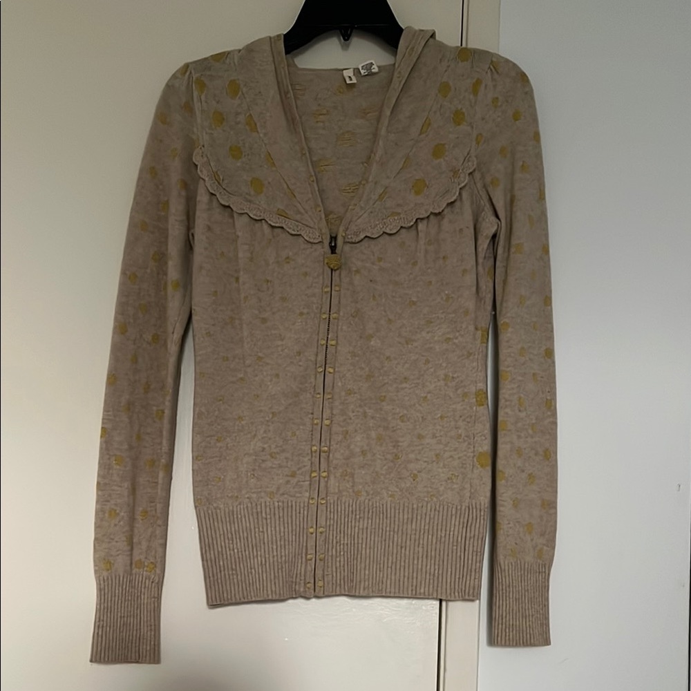 Beige & Yellow Polka Dot Sweater from Anthropologie